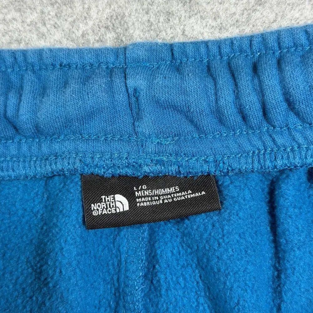 The North Face Half Dome Fleece Shorts Mens L Blue Elastic Waist Logo Outdoor